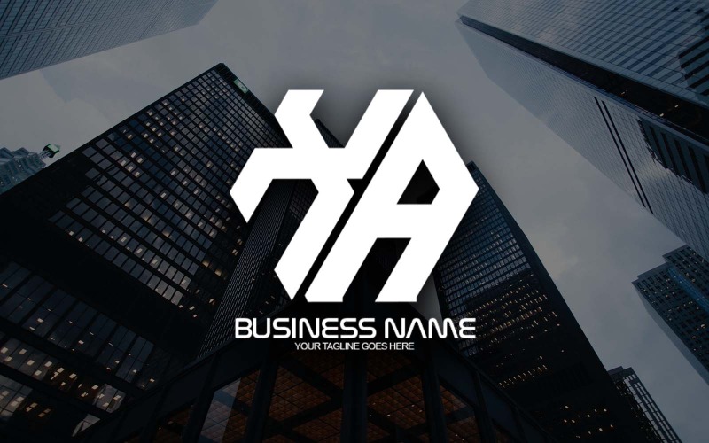 Conception professionnelle de logo de lettre XA polygonale pour votre entreprise - Identité de marque