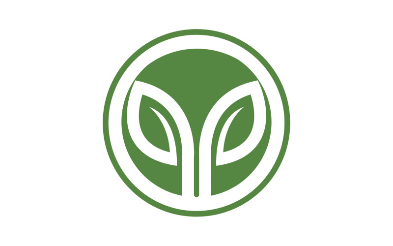 Hoja árbol verde icono logo plantilla vector v1