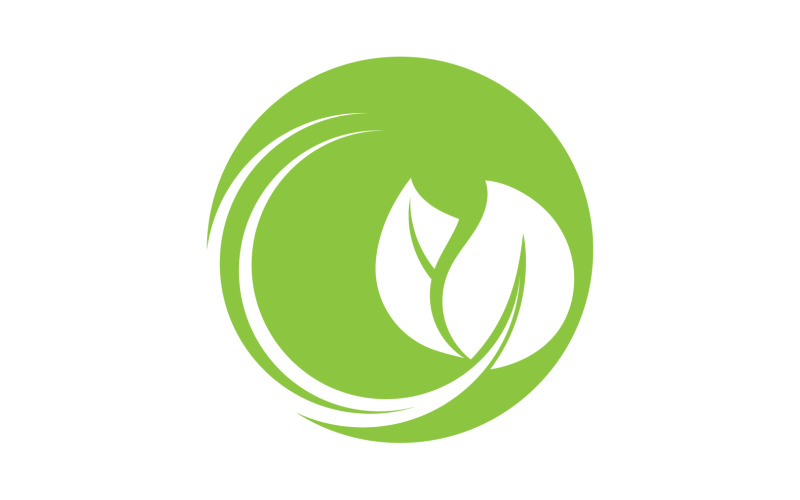 Hoja árbol verde icono logo plantilla vector v2