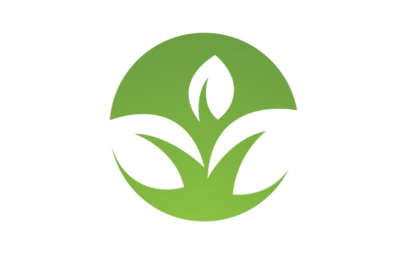 Leaf tree green icon logo template vector v5