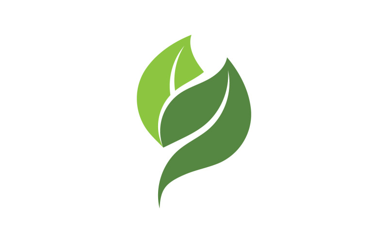 Leaf tree green icon logo template vector v8
