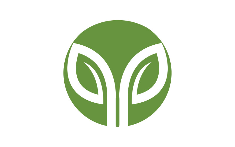 Leaf tree green icon logo template vector v9