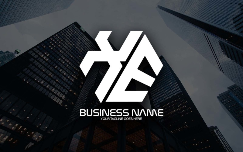 Conception professionnelle de logo de lettre XE polygonale pour votre entreprise - Identité de marque