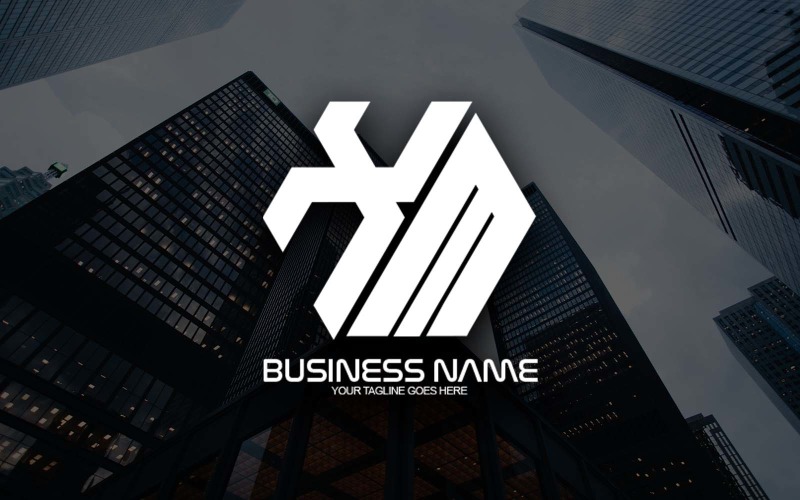 Conception professionnelle de logo de lettre XM polygonale pour votre entreprise - Identité de marque