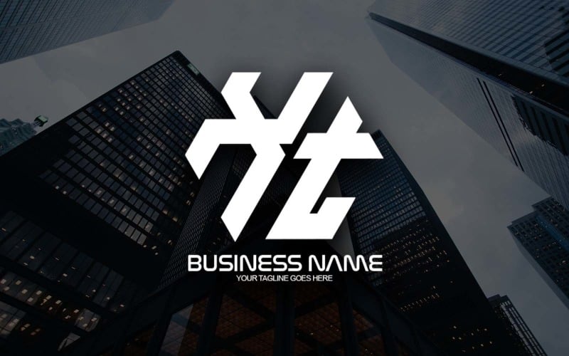 Conception professionnelle de logo de lettre XT polygonale pour votre entreprise - Identité de marque