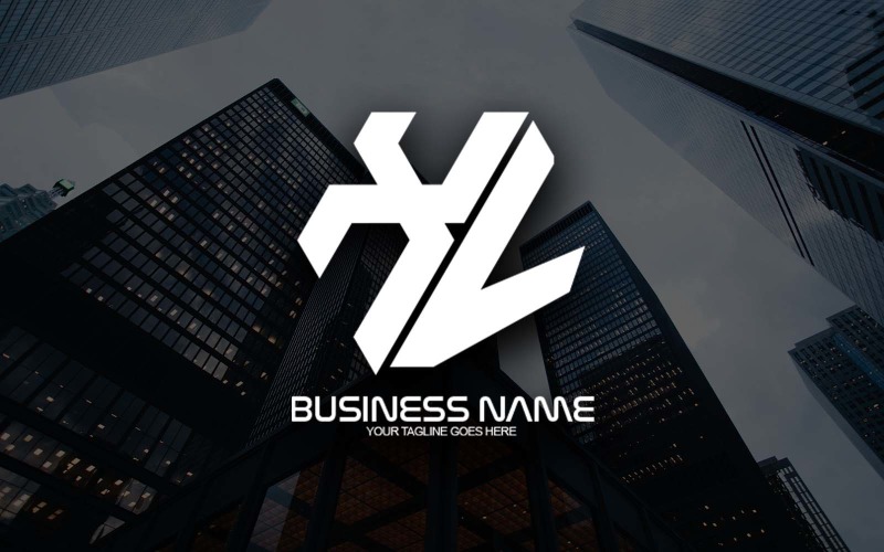 Conception professionnelle de logo de lettre XV polygonale pour votre entreprise - Identité de marque