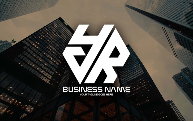 Création de logo de lettre YR polygonale professionnelle pour votre entreprise - Identité de marque
