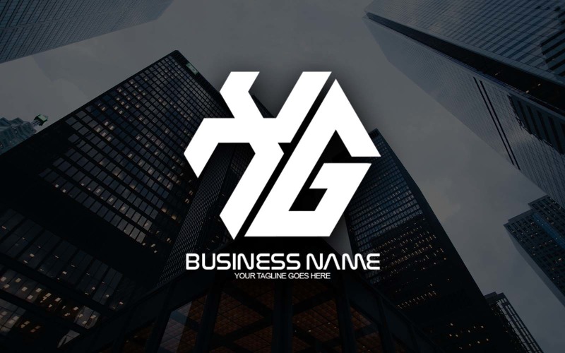 Design de logotipo de letra XG poligonal profissional para sua empresa - identidade de marca