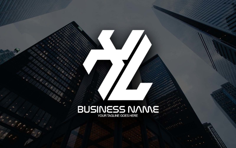 Design de logotipo de letra XL poligonal profissional para o seu negócio - identidade da marca