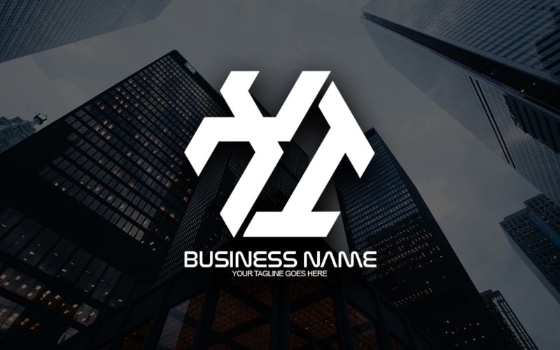 Design de logotipo profissional com letra XI poligonal para sua empresa - identidade de marca