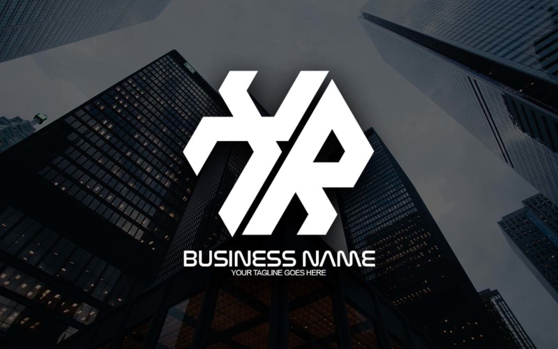 Design de logotipo profissional com letra XR poligonal para sua empresa - identidade da marca