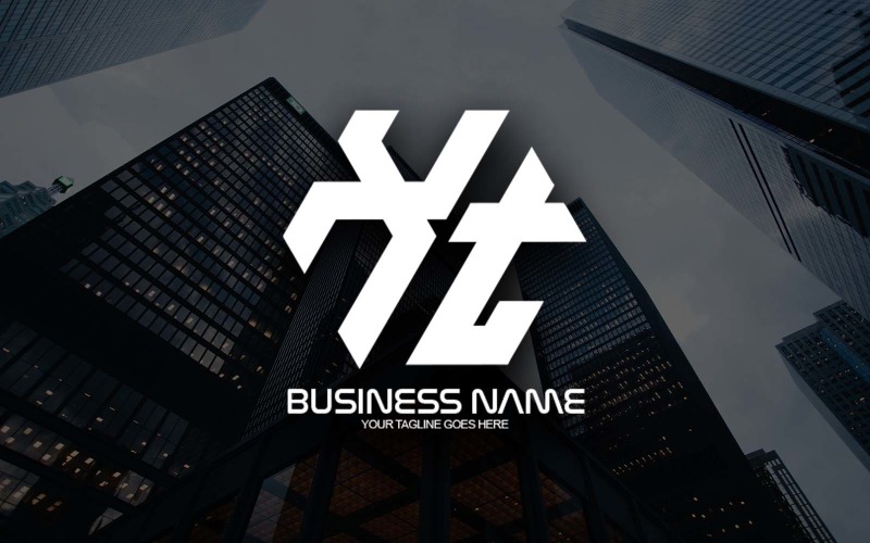 Design de logotipo profissional com letra XT poligonal para sua empresa - identidade da marca