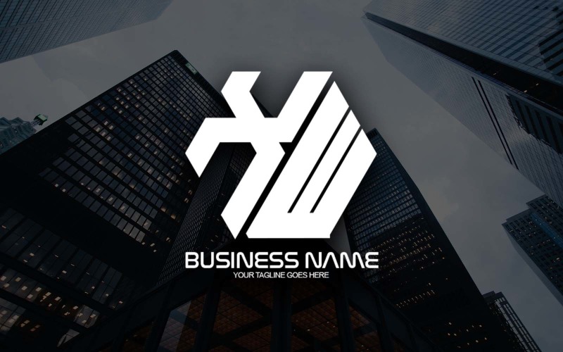 Design de logotipo profissional com letra XW poligonal para sua empresa - identidade da marca