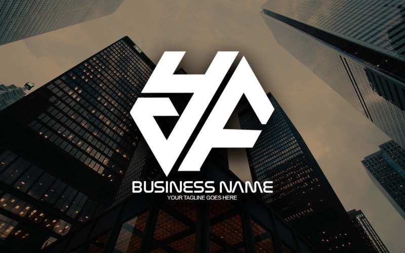 Design poligonal profissional do logotipo da letra YF para sua empresa - identidade da marca