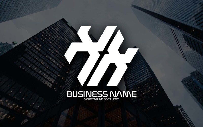 Design profissional de logotipo com letra XX poligonal para sua empresa - identidade da marca
