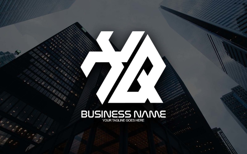Diseño de logotipo de letra XQ poligonal profesional para su negocio - Identidad de marca