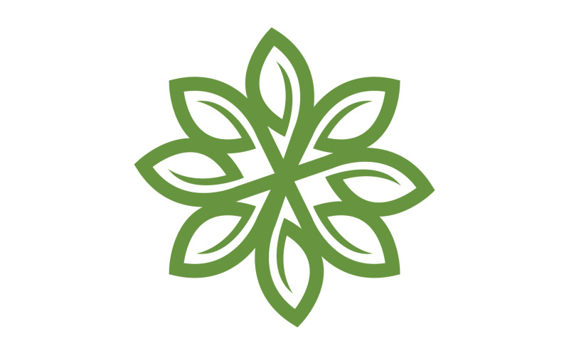 Hoja árbol verde icono logo plantilla vector v11