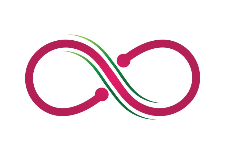 Logotipo de línea de bucle infinito y vector de símbolo v10