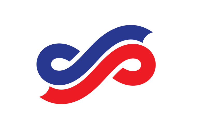 Logotipo de línea de bucle infinito y vector de símbolo v11