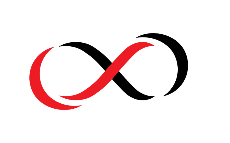 Logotipo de línea de bucle infinito y vector de símbolo v12