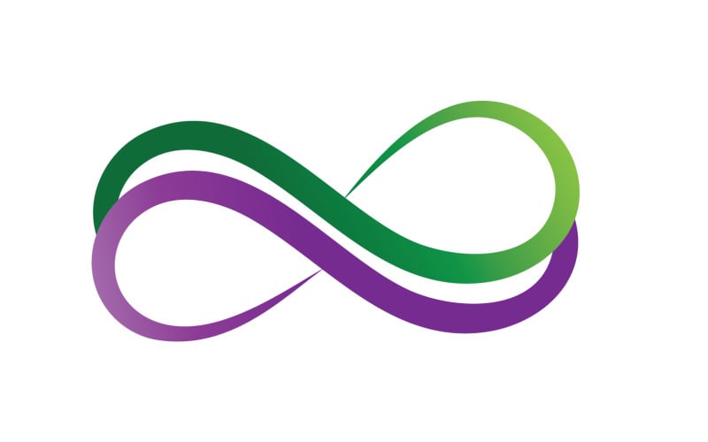 Logotipo de línea de bucle infinito y vector de símbolo v13