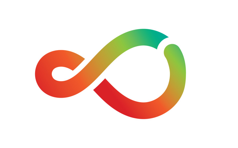 Logotipo de línea de bucle infinito y vector de símbolo v3