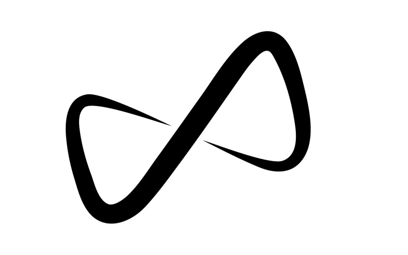 Logotipo de línea de bucle infinito y vector de símbolo v6