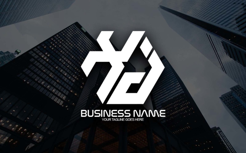 Profesjonalny wielokątny projekt logo litery XJ dla Twojej firmy - tożsamość marki
