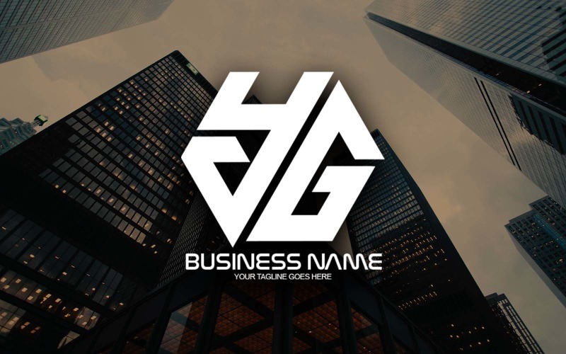 Profesjonalny wielokątny projekt logo litery YG dla Twojej firmy - tożsamość marki