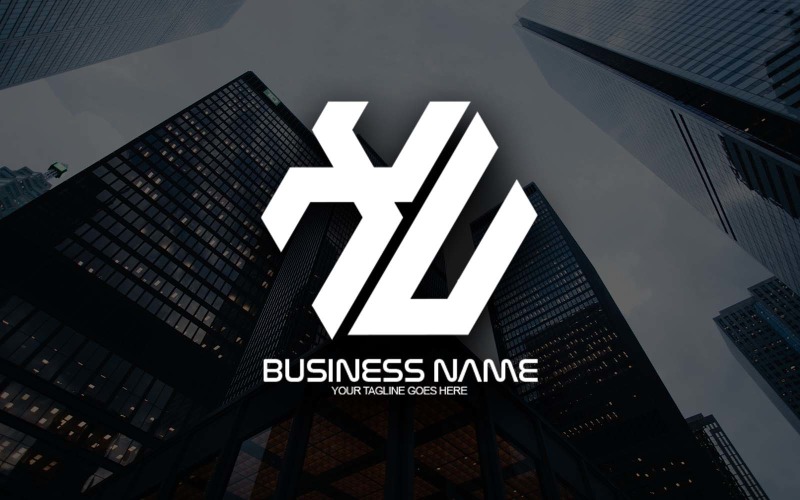 Professional Polygonal XU Letter Logo Design For Your Business - Brand Identity