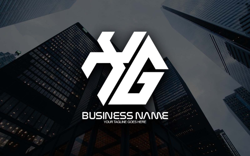 Professionell polygonal XG-bokstavslogodesign för ditt företag - varumärkesidentitet