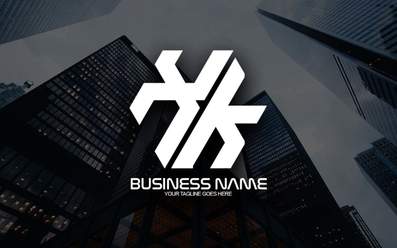 Professionelles polygonales XK-Buchstaben-Logo-Design für Ihr Unternehmen - Markenidentität