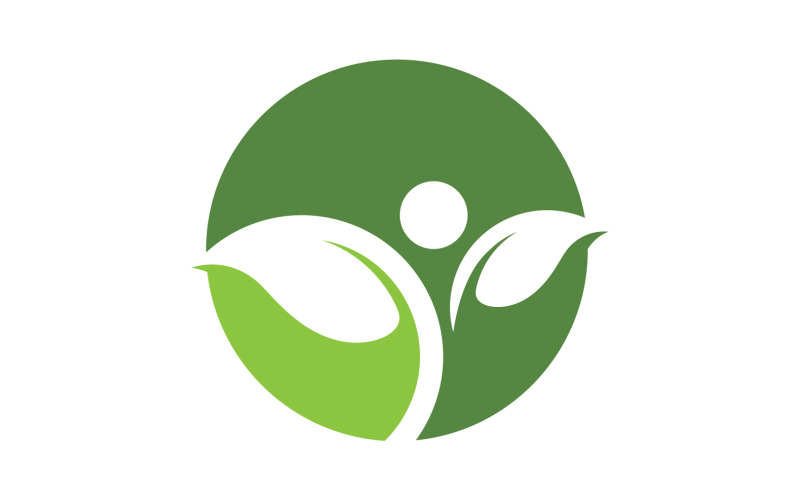 Yaprak ağaç yeşil simge logo şablonu vektör v10