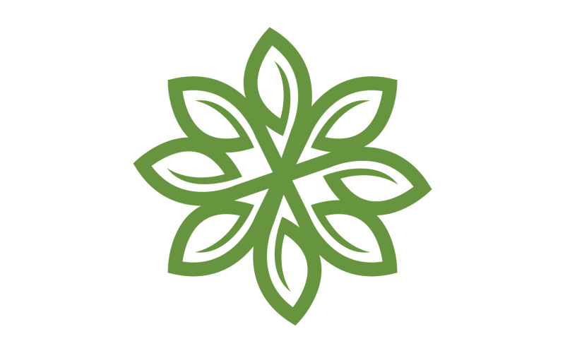 Yaprak ağaç yeşil simge logo şablonu vektör v11