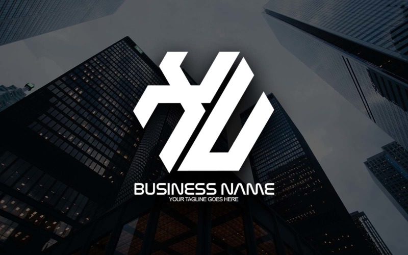 专业的多边形 XU 字母标志设计为您的企业-品牌标识