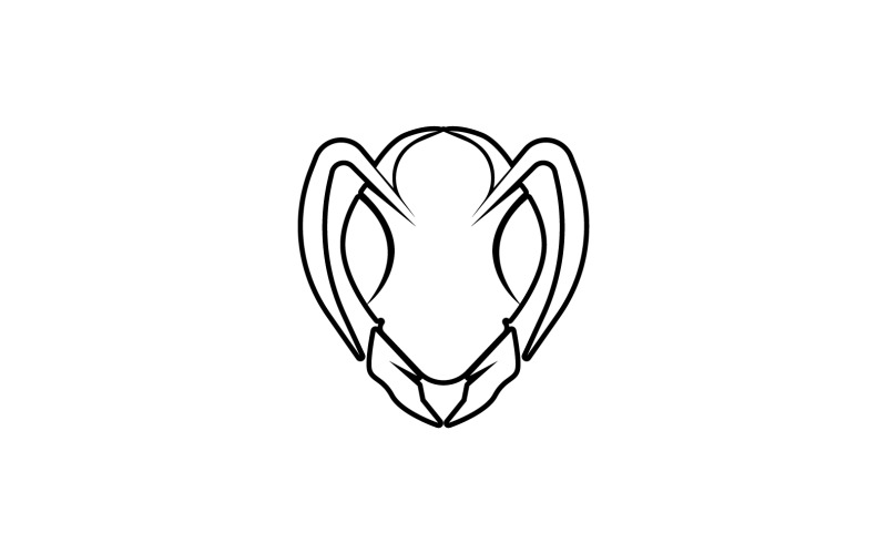 Logo della testa della formica e vettore di simboli v13