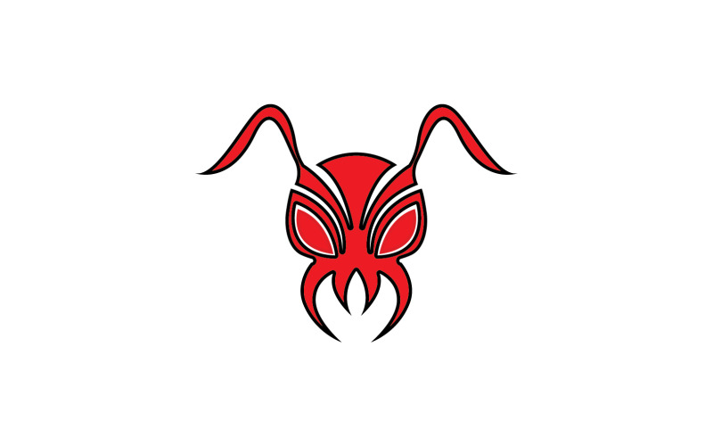 Logo de tête de fourmi et vecteur de symbole v3