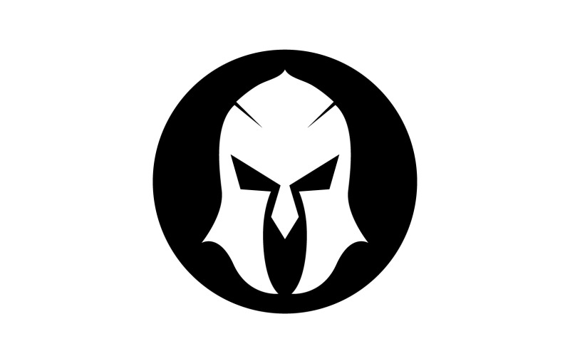 Casque de gladiateur spartiate icône logo vecteur v14