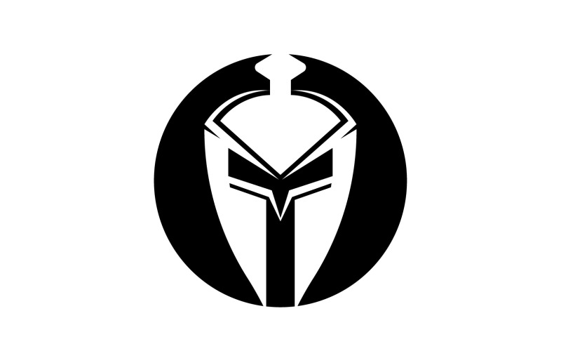 Spartaanse gladiator helm pictogram logo vector v10