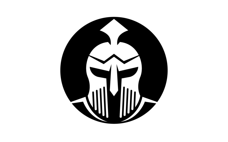 Spartaanse gladiator helm pictogram logo vector v12