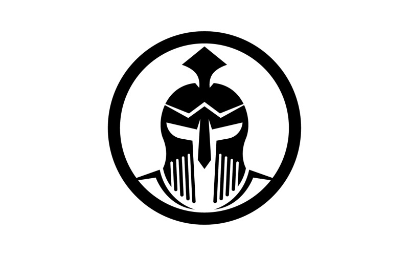 Spartaanse gladiator helm pictogram logo vector v20