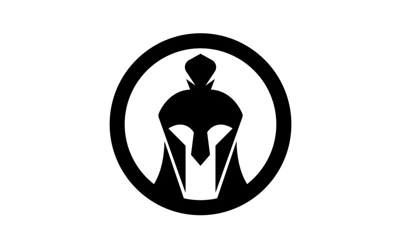 Spartaanse gladiator helm pictogram logo vector v23