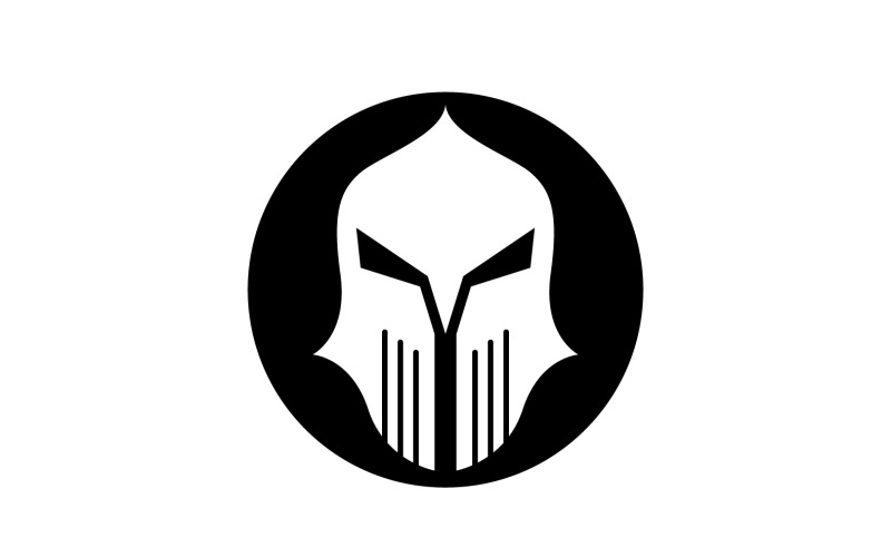 Spartaanse gladiator helm pictogram logo vector v9