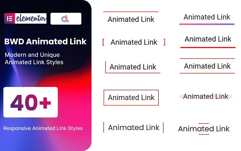 Animerad länk WordPress-plugin för Elementor