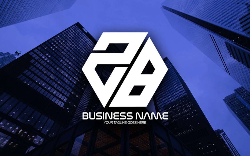Création de logo de lettre ZB polygonale professionnelle pour votre entreprise - Identité de marque