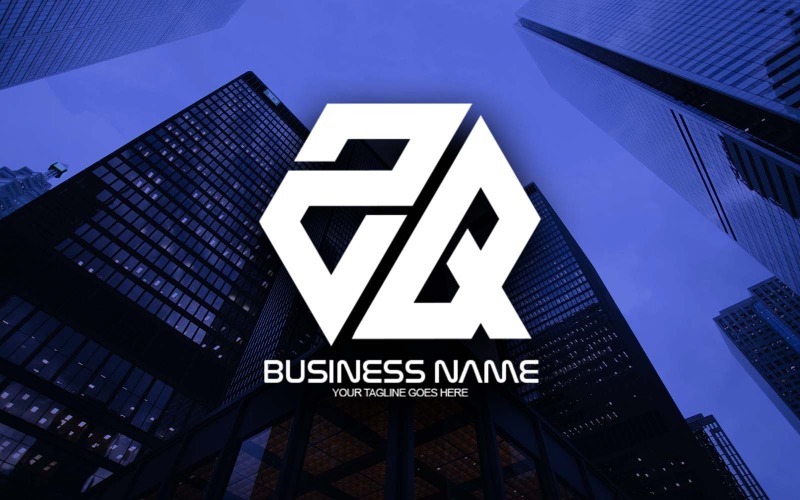 Création de logo de lettre ZQ polygonale professionnelle pour votre entreprise - Identité de marque