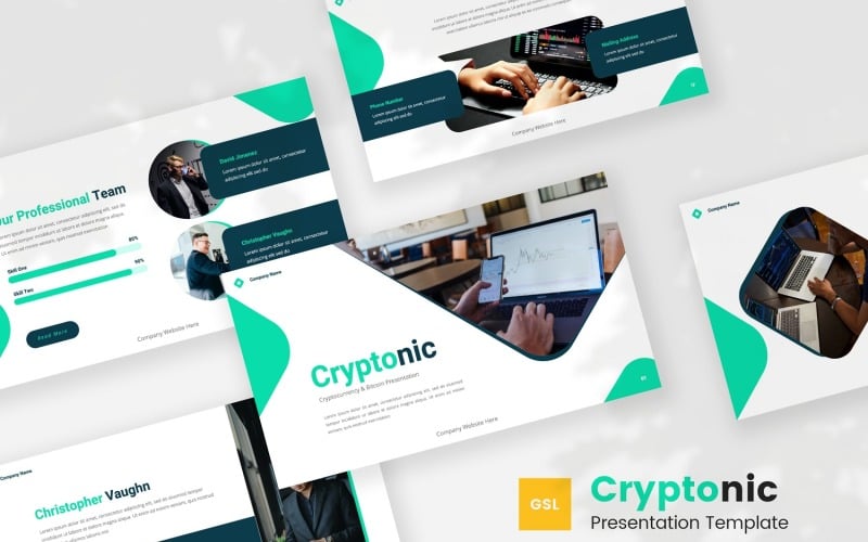 Cryptonic - Plantilla de diapositivas de Google sobre criptomonedas y Bitcoin