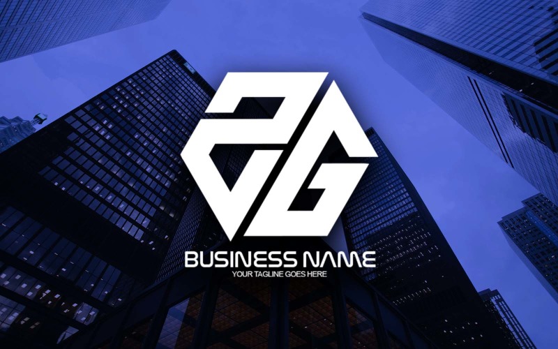 Diseño de logotipo de letra ZG poligonal profesional para su negocio - Identidad de marca