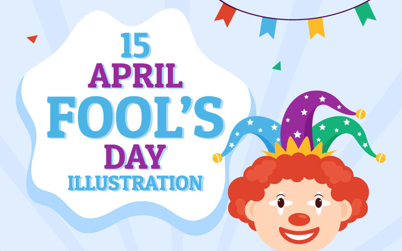 15 Happy April Fools Day Celebrazione Illustrazione