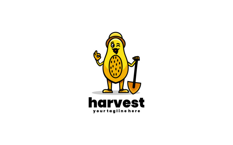 Logo de dessin animé de mascotte de papaye